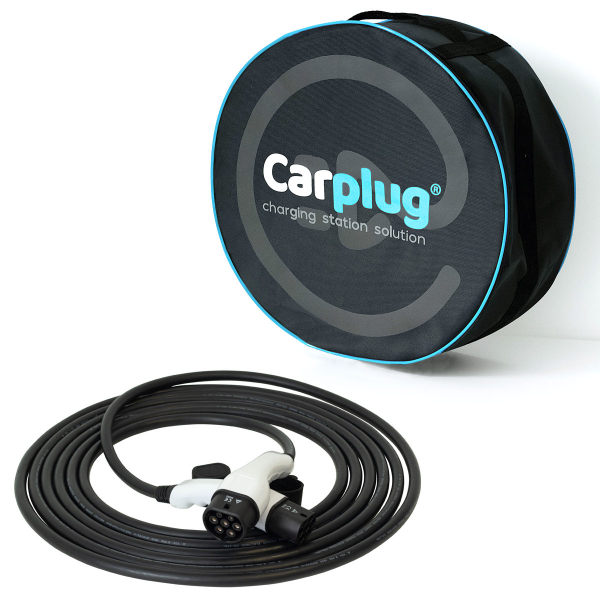 CARPLUG Câble de recharge - Type 2 / Type 2 - 10m - 7,4kW (1 phases 32A) - T2 / T2 + Housse - Carplug